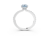 White gold Fancy Blue Oval  Brilliant Pavé Band Solitaire with Four-Prong Setting_44