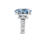 White gold Fancy Blue Oval  Brilliant Pavé Band Solitaire with Four-Prong Setting_46