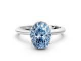 White gold Fancy Blue Oval  Brilliant Solitaire Engagement Ring with Six-Prong Setting and Classic Band_20