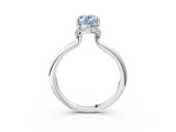 White gold Fancy Blue Oval  Brilliant Solitaire Engagement Ring with Six-Prong Setting and Classic Band_23