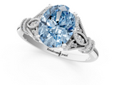 White gold Fancy Blue Oval  Brilliant Solitaire with Pave Band and Four-Prong Setting_21