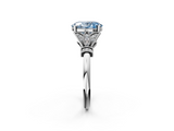 White gold Fancy Blue Oval  Brilliant Solitaire with Pave Band and Four-Prong Setting_22