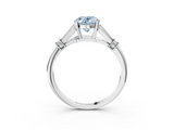 White gold Fancy Blue Oval  Brilliant Solitaire with Pave Band and Four-Prong Setting_23