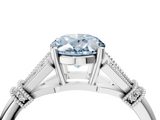 White gold Fancy Blue Oval  Brilliant Solitaire with Pave Band and Four-Prong Setting_24