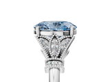 White gold Fancy Blue Oval  Brilliant Solitaire with Pave Band and Four-Prong Setting_25