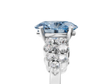 White gold Fancy Blue Oval  Cluster Diamond Engagement Ring with Pavé Band and Four-Prong Setting_67