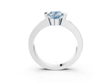 White gold Fancy Blue Oval Cut Brilliant Channel-Set Diamond Ring with Bezel Prong Setting_15