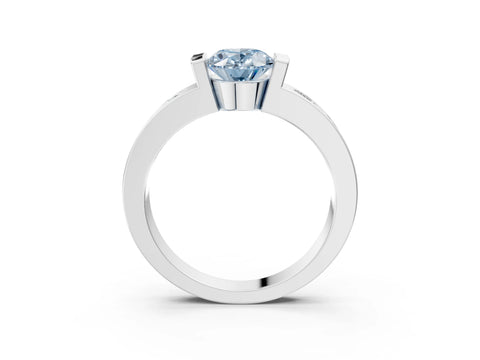 White gold Fancy Blue Oval Cut Brilliant Channel-Set Diamond Ring with Bezel Prong Setting_15