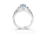 White gold Fancy Blue Oval Cut Brilliant Diamond Pavé Band with Six-Prong Setting_15