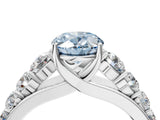 White gold Fancy Blue Oval Cut Brilliant Diamond Pavé Band with Six-Prong Setting_16