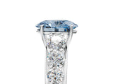 White gold Fancy Blue Oval Cut Brilliant Diamond Pavé Band with Six-Prong Setting_17