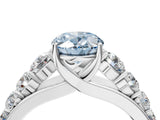 White gold Fancy Blue Oval Cut Brilliant Diamond Pavé Band with Six-Prong Setting_17