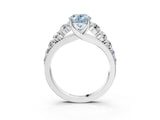 White gold Fancy Blue Oval Cut Brilliant Diamond Pavé Band with Six-Prong Setting_3