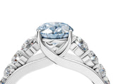 White gold Fancy Blue Oval Cut Brilliant Diamond Pavé Band with Six-Prong Setting_4