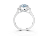 White gold Fancy Blue Oval Cut Brilliant Solitaire Diamond Ring with Channel Set Band and Bar Prong Setting_3