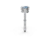 White gold Fancy Blue Oval Cut Brilliant Split Shank Pave Solitaire Ring with Four-Prong Setting_2
