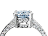 White gold Fancy Blue Oval Cut Brilliant Split Shank Pave Solitaire Ring with Four-Prong Setting_4