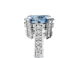 White gold Fancy Blue Oval Cut Brilliant Split Shank Pave Solitaire Ring with Four-Prong Setting_5