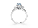White gold Fancy Blue Oval Cut Brilliant Three-Stone Diamond Ring with Pavé Band and Four-Prong Setting_18