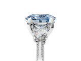 White gold Fancy Blue Oval Cut Brilliant Three-Stone Diamond Ring with Pavé Band and Four-Prong Setting_20