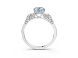 White gold Fancy Blue Oval Cut Brilliant Three-Stone Pave Band with Four-Prong Setting_3
