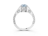 White gold Fancy Blue Oval  Cut Cathedral Pave Diamond Engagement Ring with Six-Prong Setting_53