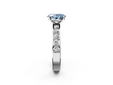 White gold Fancy Blue Oval  Cut Channel Set Diamond Engagement Ring with Four-Prong Setting_241