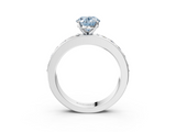 White gold Fancy Blue Oval  Cut Channel Set Diamond Engagement Ring with Four-Prong Setting_242
