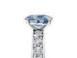 White gold Fancy Blue Oval  Cut Channel Set Diamond Engagement Ring with Four-Prong Setting_244