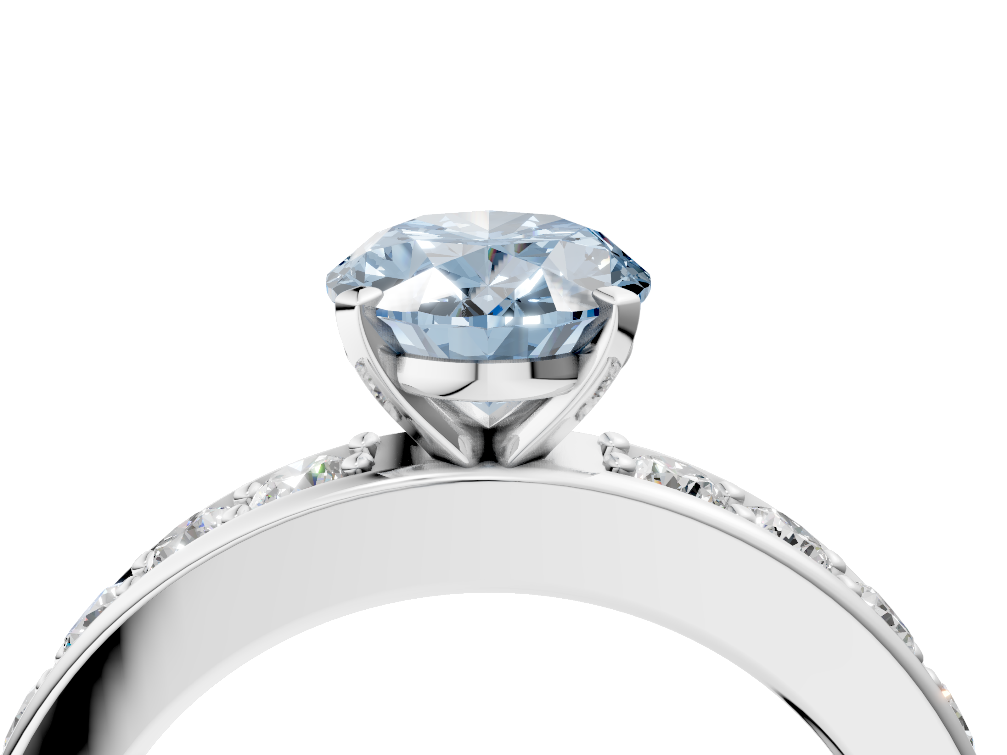 White gold Fancy Blue Oval  Cut Channel Set Diamond Engagement Ring with Four-Prong Setting_244