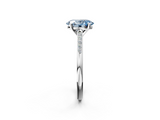White gold Fancy Blue Oval  Cut Channel Set Solitaire Engagement Ring with Four-Prong Setting_215