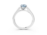 White gold Fancy Blue Oval  Cut Channel Set Solitaire Engagement Ring with Four-Prong Setting_223