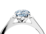 White gold Fancy Blue Oval  Cut Channel Set Solitaire Engagement Ring with Four-Prong Setting_224