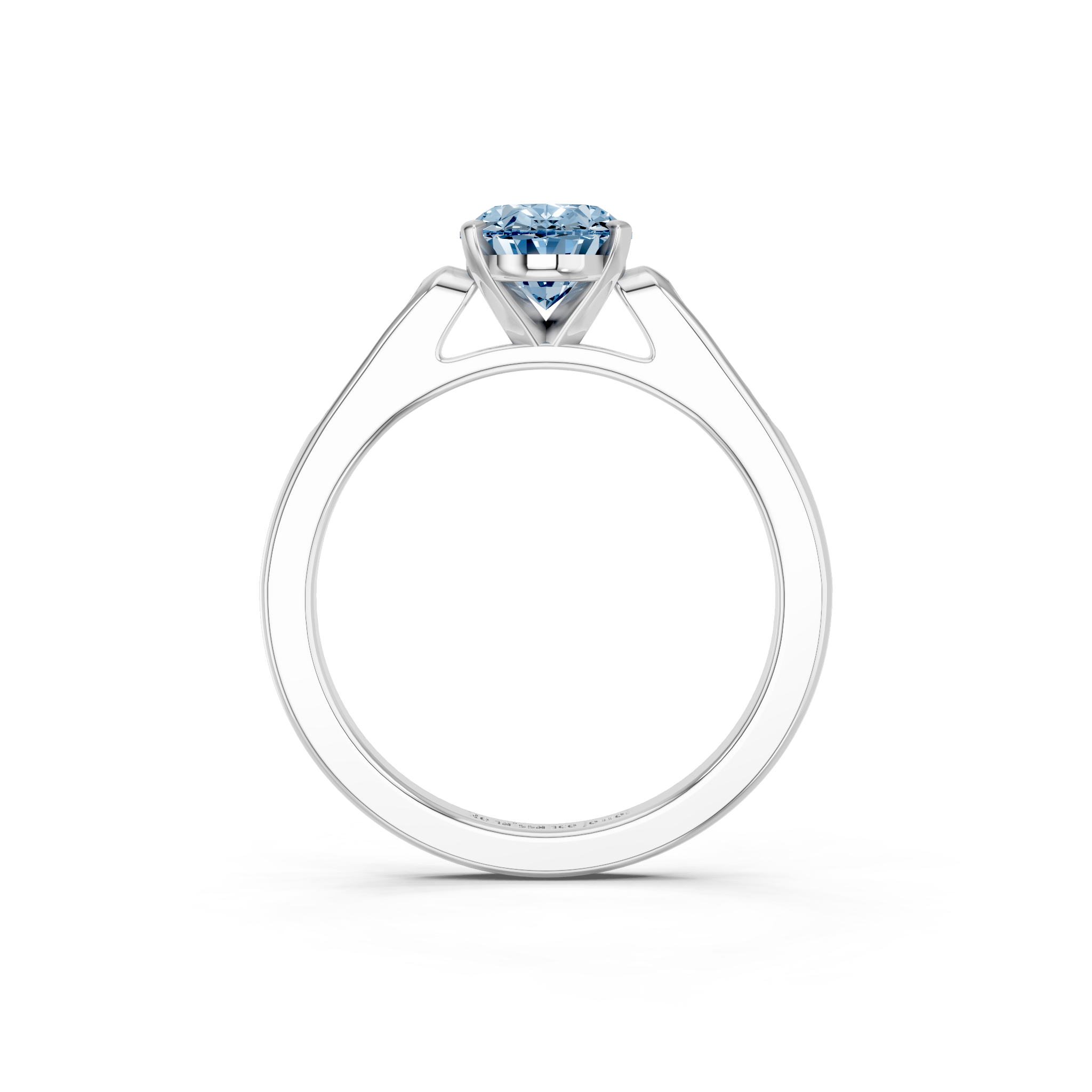 White gold Fancy Blue Oval  Cut Channel Set Solitaire Engagement Ring with Four-Prong Setting_79