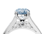 White gold Fancy Blue Oval  Cut Channel Set Solitaire Engagement Ring with Prong Setting_24