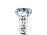 White gold Fancy Blue Oval  Cut Channel Set Solitaire Engagement Ring with Prong Setting_25