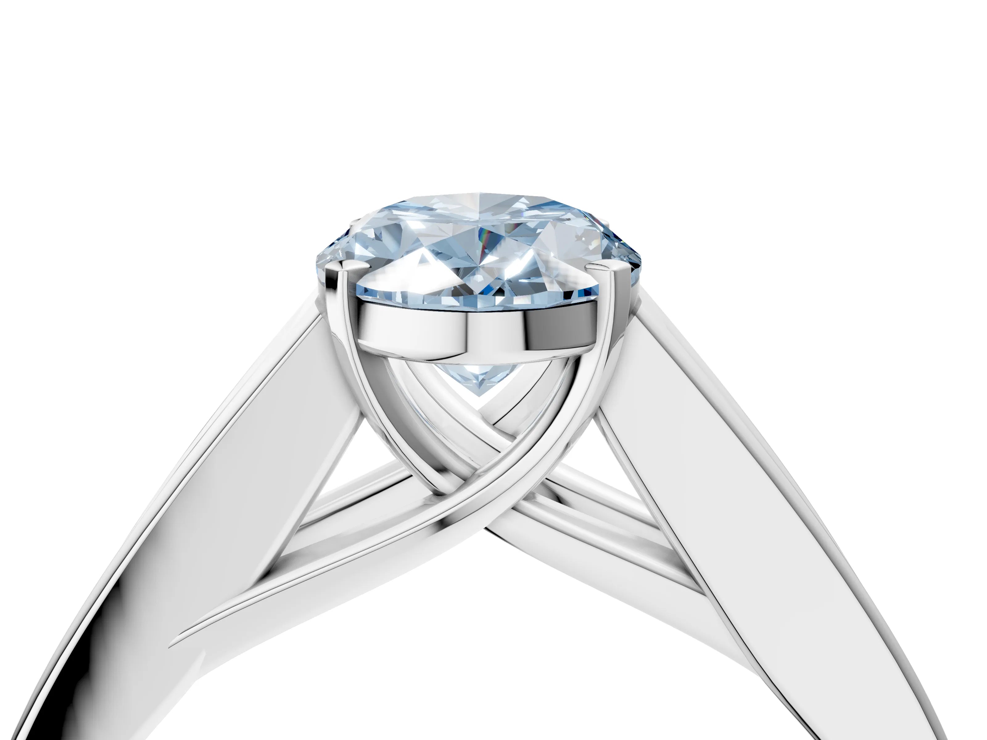 White gold Fancy Blue Oval Cut Cut Channel Set Solitaire Ring with Four-Prong Setting_16