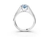 White gold Fancy Blue Oval Cut Cut Diamond Channel Set Pave Band with Tension Prong Setting_3