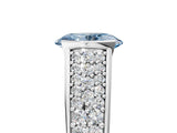 White gold Fancy Blue Oval Cut Cut Diamond Channel Set Pave Band with Tension Prong Setting_5