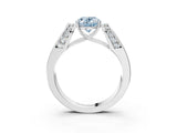 White gold Fancy Blue Oval Cut Cut Diamond Channel Set Solitaire Ring with Four-Prong Setting_118