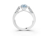 White gold Fancy Blue Oval Cut Cut Diamond Channel Set Solitaire Ring with Four-Prong Setting_93