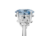 White gold Fancy Blue Oval Cut Cut Diamond Cluster Ring with Solitaire Band and Four-Prong Setting_29