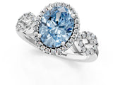 White gold Fancy Blue Oval Cut Cut Halo Diamond Infinity Band with Four-Prong Setting_1