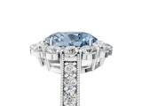 White gold Fancy Blue Oval Cut Cut Halo Diamond Pavé Engagement Ring with Milgrain Detailing_17