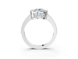 White gold Fancy Blue Oval Cut Cut Halo Pavé Diamond Ring_3
