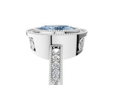 White gold Fancy Blue Oval Cut Cut Halo Pavé Diamond Ring_5