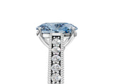 White gold Fancy Blue Oval Cut Cut Pave Band Milgrain Solitaire Ring_5