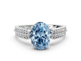 White gold Fancy Blue Oval Cut Cut Pave Split Shank Engagement Ring with Four-Prong Setting_12