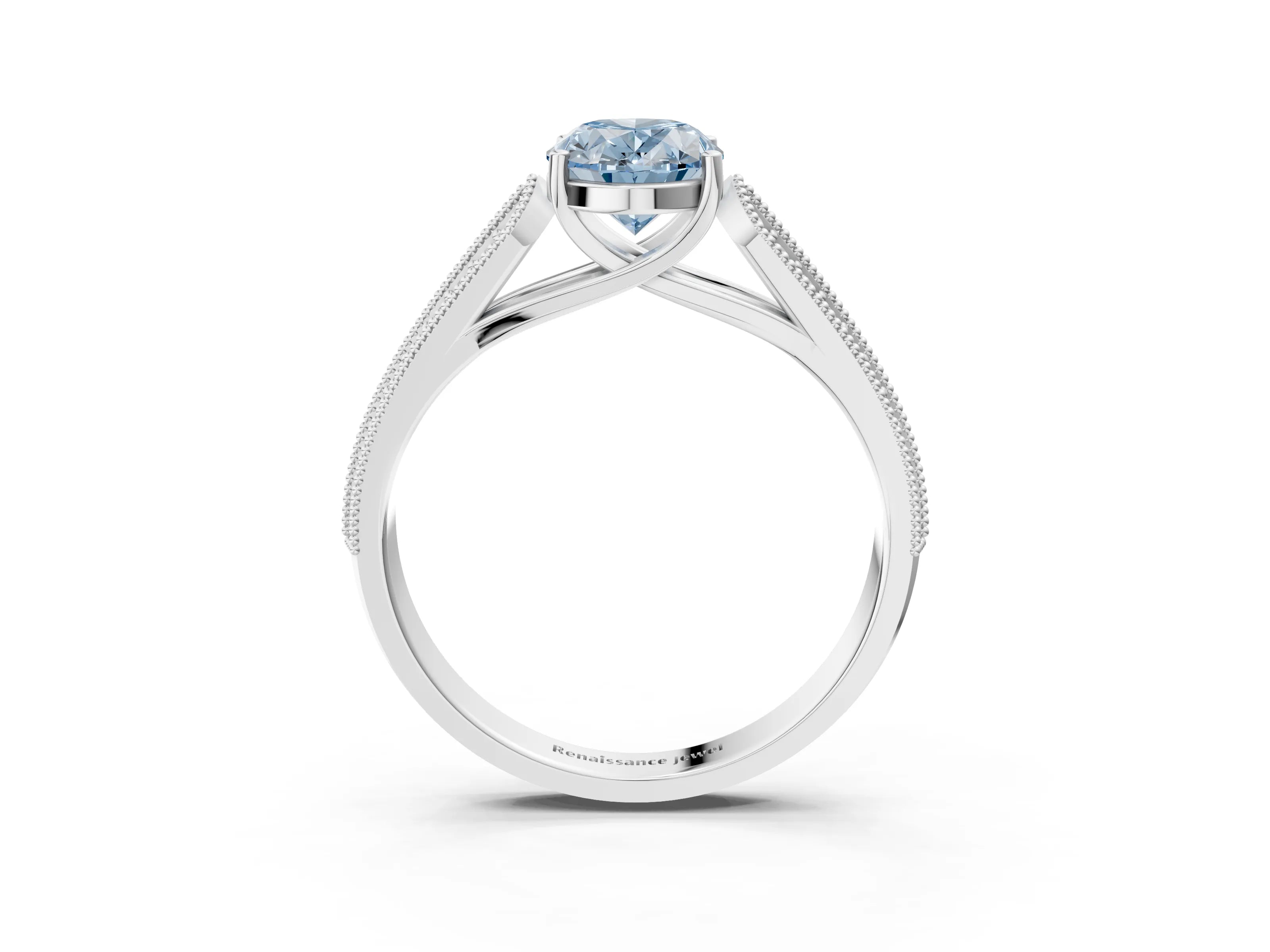 White gold Fancy Blue Oval Cut Cut Pave Split Shank Engagement Ring with Four-Prong Setting_15