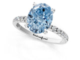 White gold Fancy Blue Oval Cut Diamond Brilliant Solitaire Ring with Pavé Band and Four-Prong Setting_25